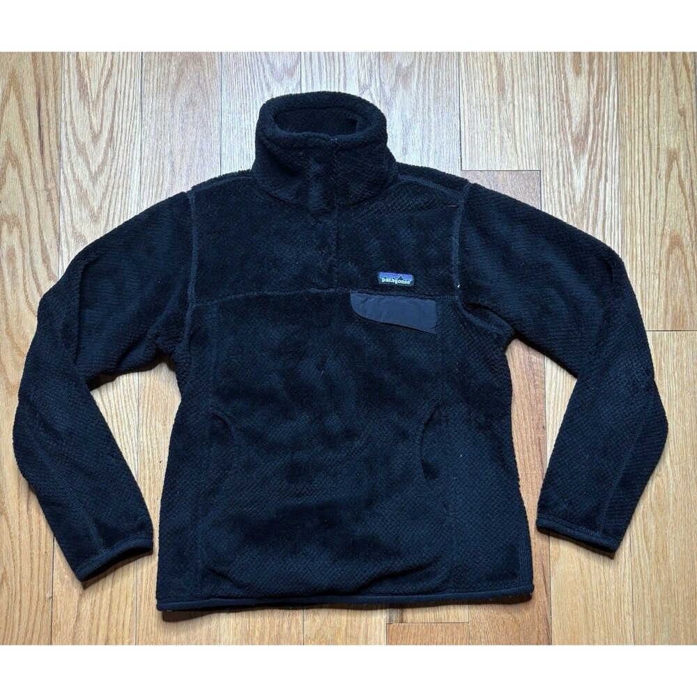 Patagonia Jacket Womens XS Black Re-Tool Snap-T Pullover Fleece Sweater